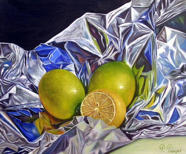 papel metalico con limones 