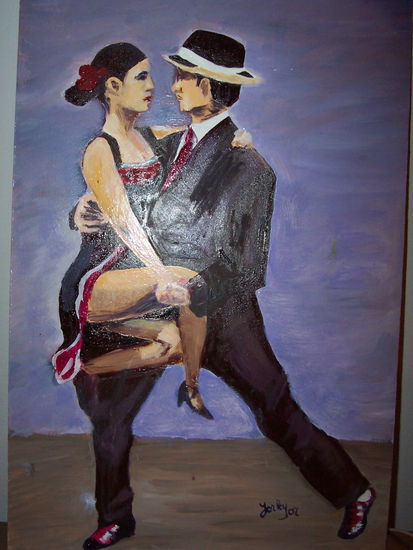 bailando el tango Óleo Tabla Figura