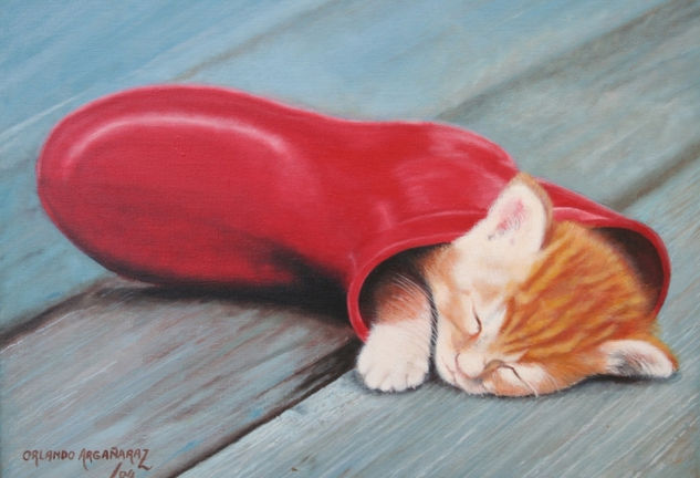 Gato en bota Acrylic Canvas Animals