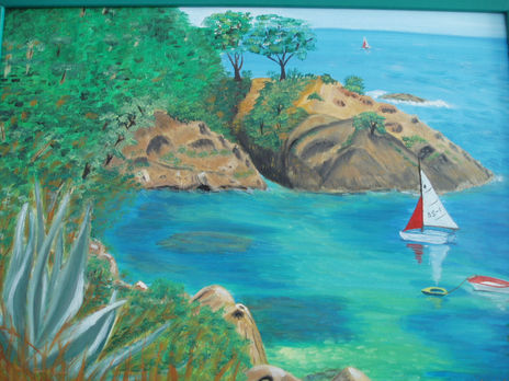 Velero en la caleta