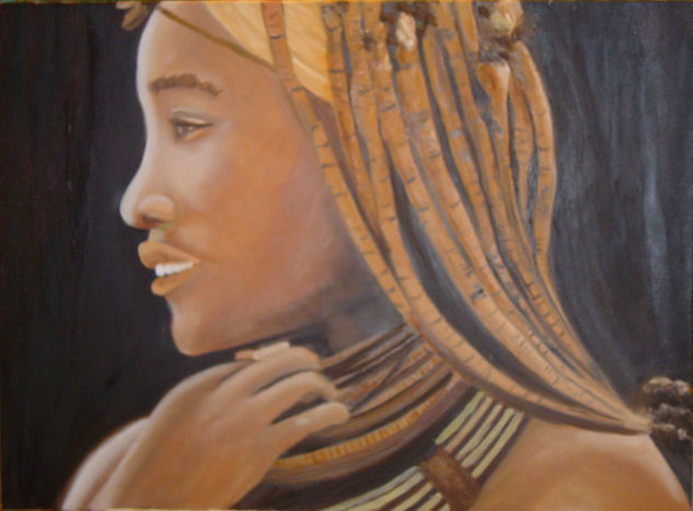 MUCHACHA DE NAMIBIA Oil Canvas Portrait