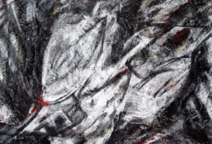 Black and White Labyrinth Oil Canvas Others