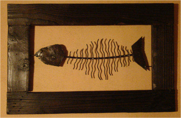 Cuadro artesanal "Esqueleto de pescado"