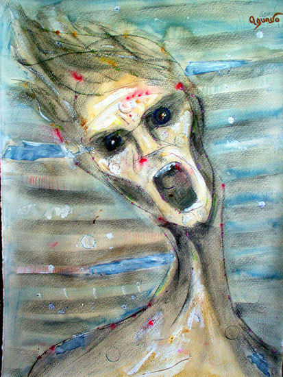 Grito 1 Watercolour Paper Figure Painting