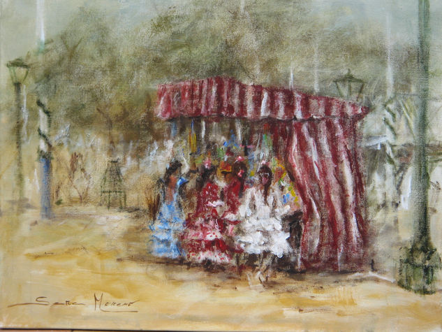 kiosko de chucherias Acrylic Canvas Landscaping