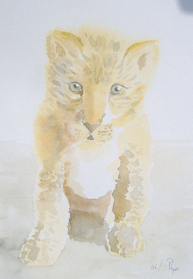 bebe leopardo Watercolour Paper Animals