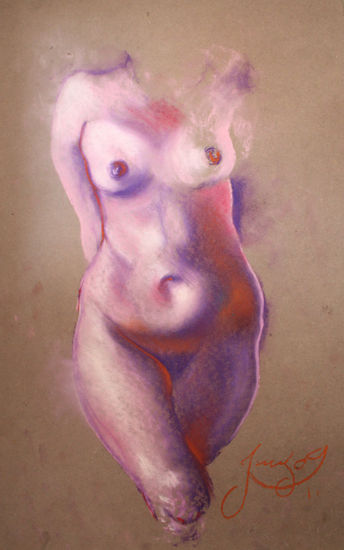 Torso Marisol Pastel Papel Paisaje