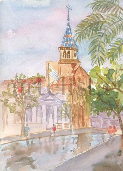 iglesia de Tacuarembó Watercolour Paper Landscaping