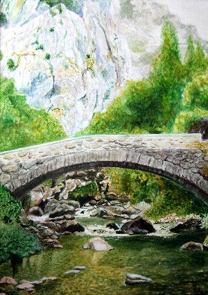 Puente sobre el Cares Watercolour Paper