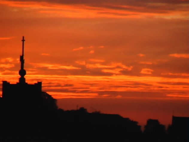 atardecer en Aachen desde mi ventana