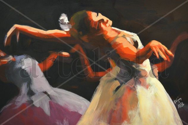 cuerpo de baile Oil Card Figure Painting