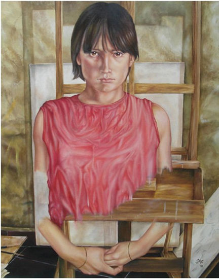 Indeleble Oil Panel Figure Painting