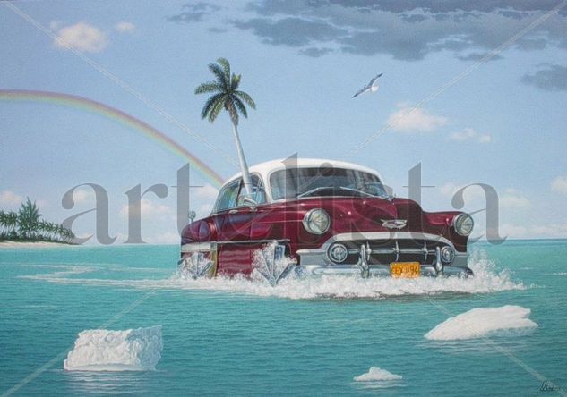 ´´gallego que viene ,cubano que va´´ Oil Canvas Marine Painting