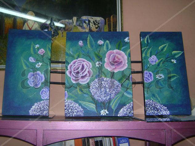 flores Acrylic Panel Floral Painting