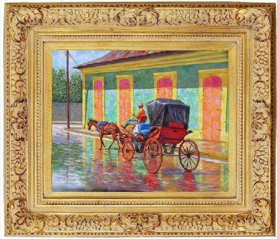 coche en la calle 30 de marzo santiago de los caballeros RD Oil Canvas Landscaping