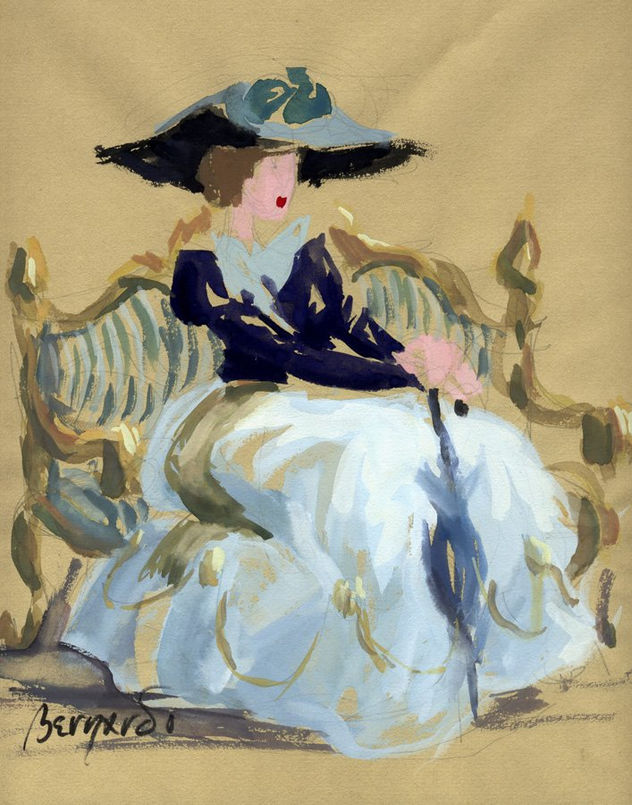 Señorita de azul