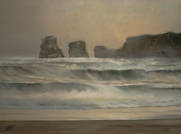 Galerna en Hendaye Oil Canvas Landscaping