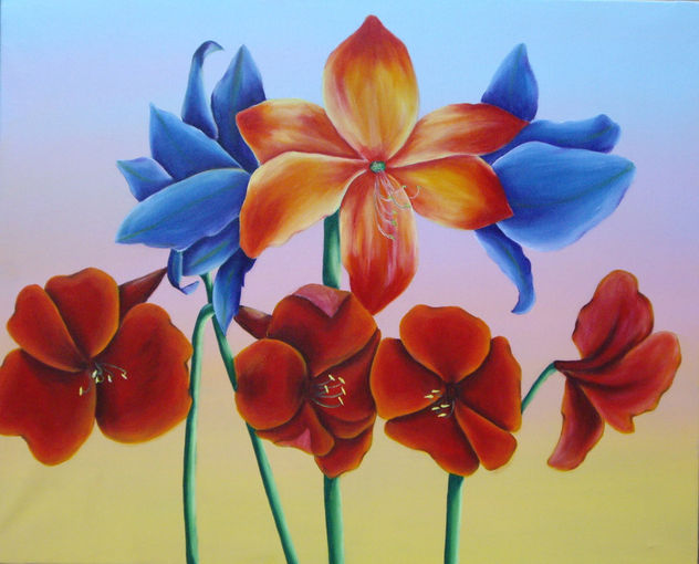 ATARDECER CON FLORES