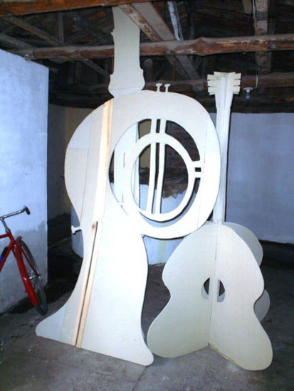 Trombòn y guitarra Madera Figurativa