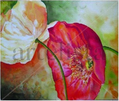 Amapolas Watercolour Paper Floral Painting