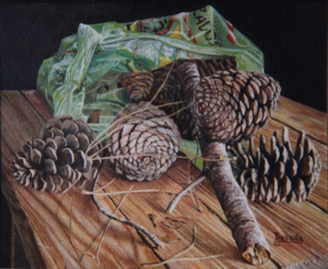 Piñas e garabullos Oil Canvas Still Life Paintings