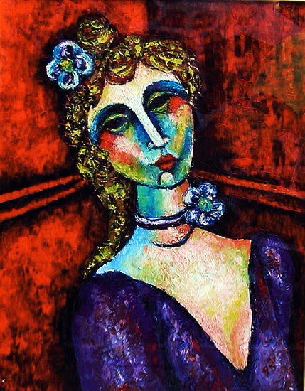 PALOMA, OTRA VEZ TÙ EN MI RECUERDO. Oil Canvas Figure Painting