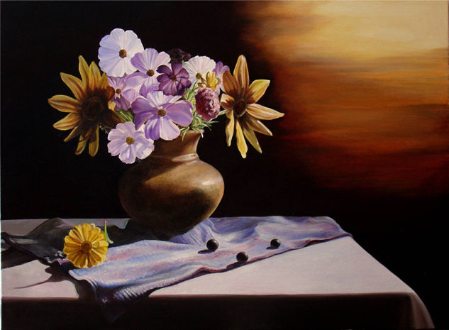 Contrastes Oil Canvas Floral Painting