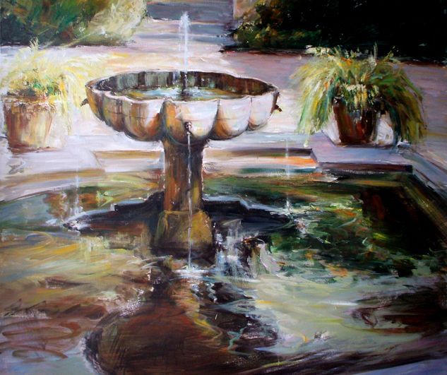 Fuente del Alcázar de Sevilla Acrylic Canvas Landscaping