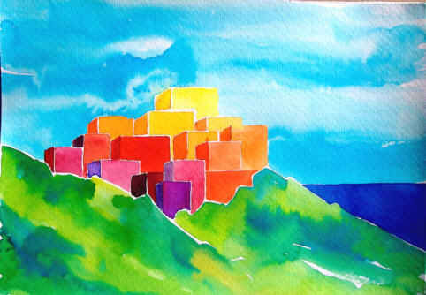 pueblo arcoiris Watercolour Paper Landscaping