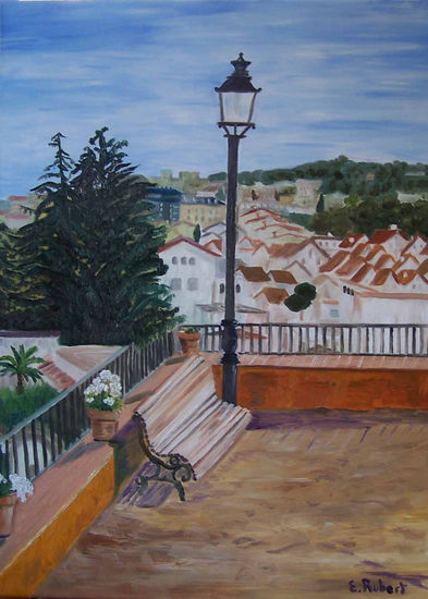 Desde Can Caralt- Llavaneras Oil Canvas Landscaping