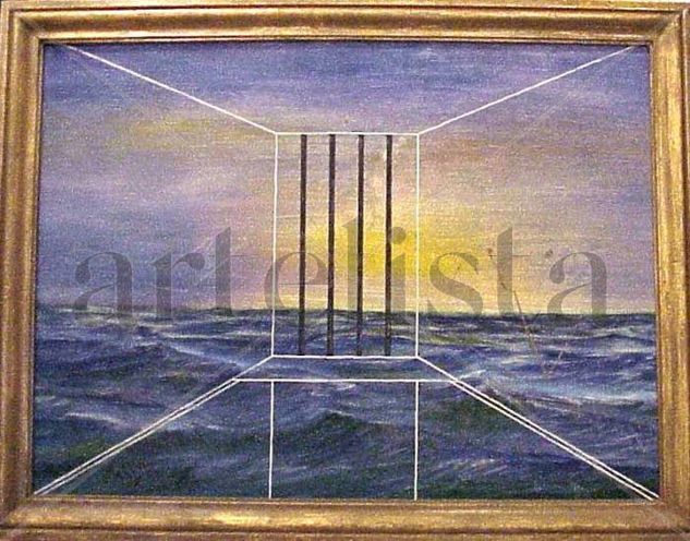 Visita. Oil Panel Marine Painting