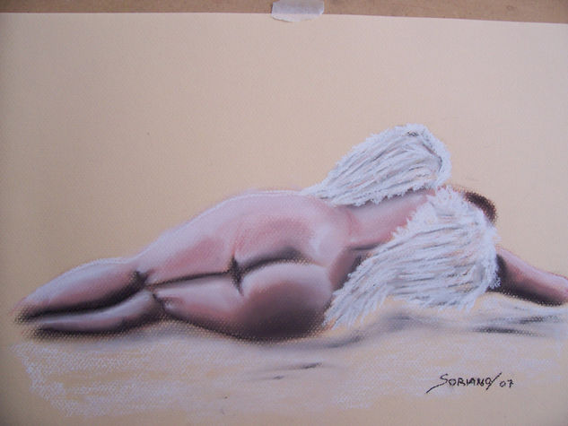 angel Pastel Paper Nude Paintings