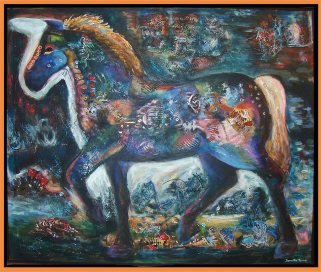 Policromía Equina para un Poema Acrylic Canvas Animals