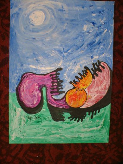 nacimiento de la luna Acrylic Paper Landscaping