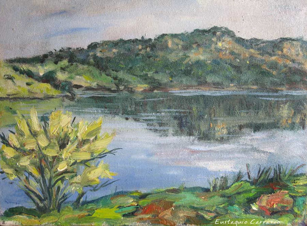 En un  lugar del pantano de Azután Oil Canvas Landscaping