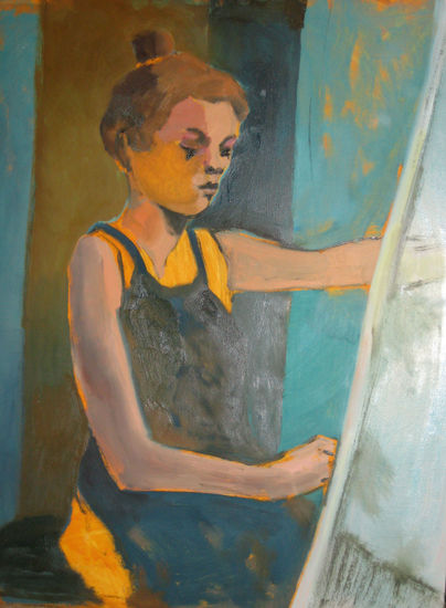 Estudio Oil Panel Figure Painting