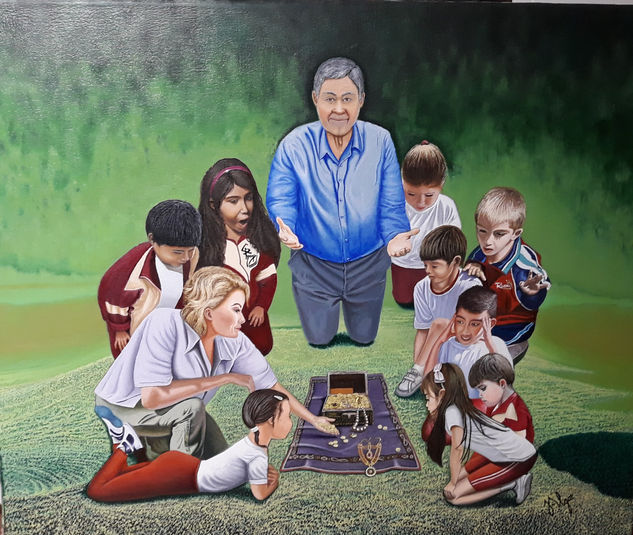 La entrega del tesoro Óleo Lienzo Retrato