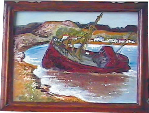 La muerte del pesquero Oil Panel Marine Painting