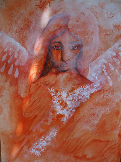 red angel Acrylic Paper Figure Painting