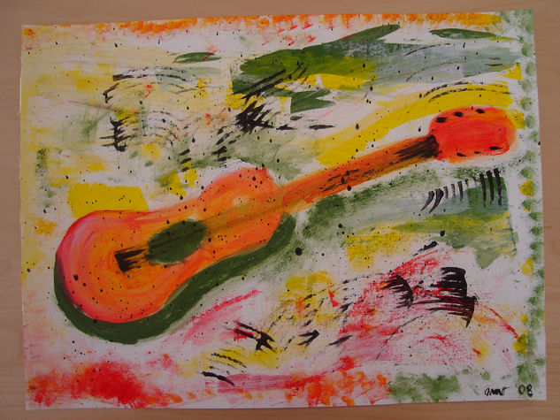 guitarra Acrylic Paper Figure Painting