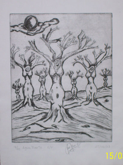 "Bosque de mujeres" Etching Process