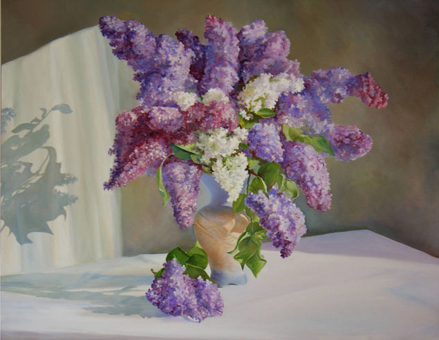 Lilas Oil Canvas Floral Painting