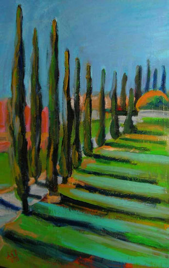 Camino al cementerio Oil Canvas Landscaping