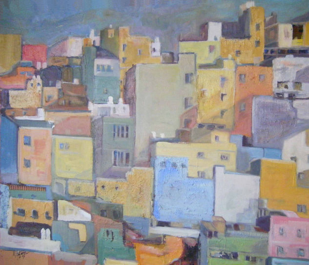 Barrio típico canario Oil Canvas Landscaping