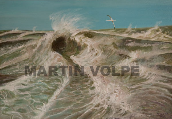 Mar y Gaviota Oil Canvas Marine Painting