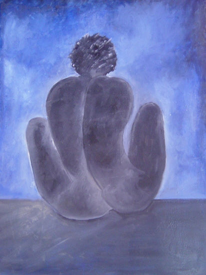 REPOSO Oil Panel Figure Painting