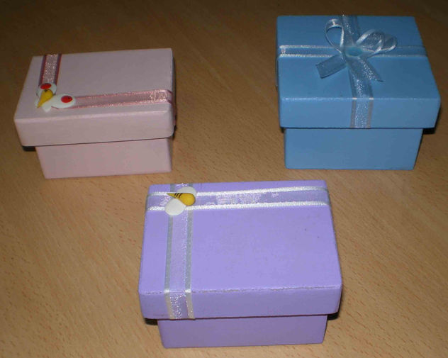 Cajas en fibrofacil pintadas a mano