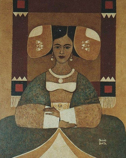 FRIDA MENINA Media Mixta Tabla Figura