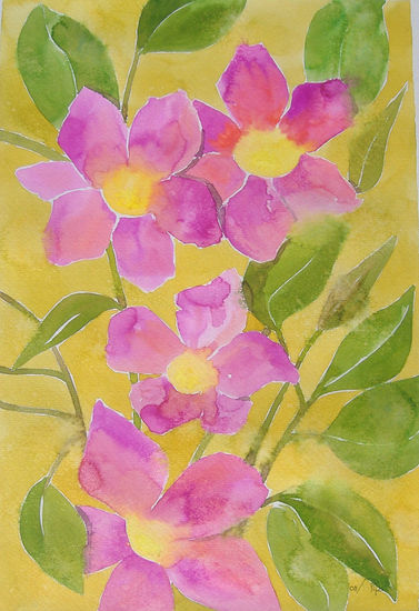 malvas Watercolour Paper Floral Painting