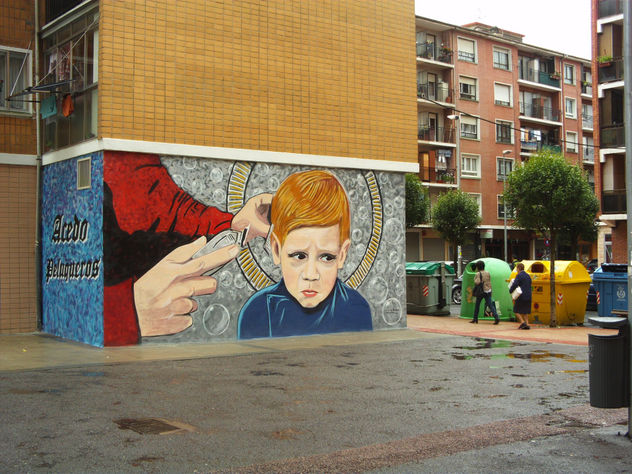 graffiti mural peluqueria acedo  Baracaldo